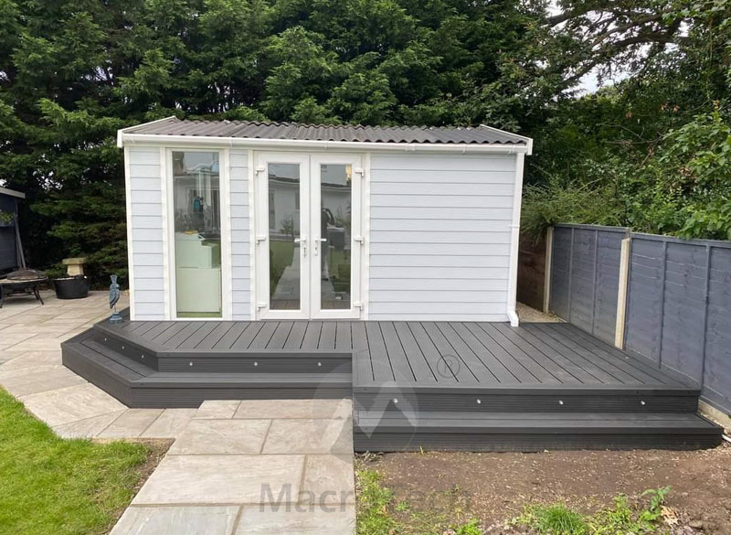 wood plastic composite decking creates a house that 